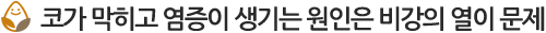 코가 막히고 염증이 생기는 원인은 비강의 열이 문제